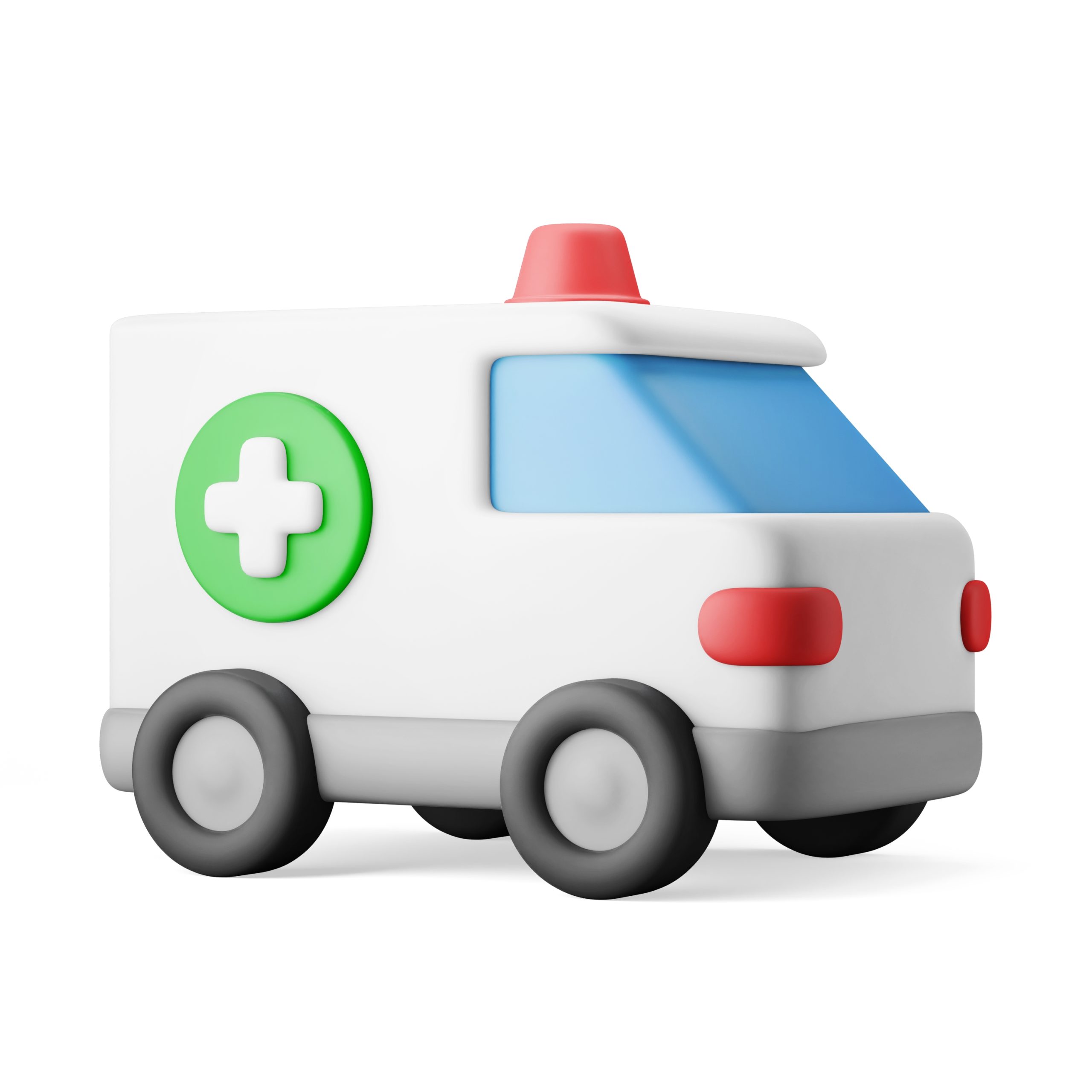Cartoon,Stylized,Medical,Ambulance,Transportation,Vehicle,3d,Illustration,Rendering,3d